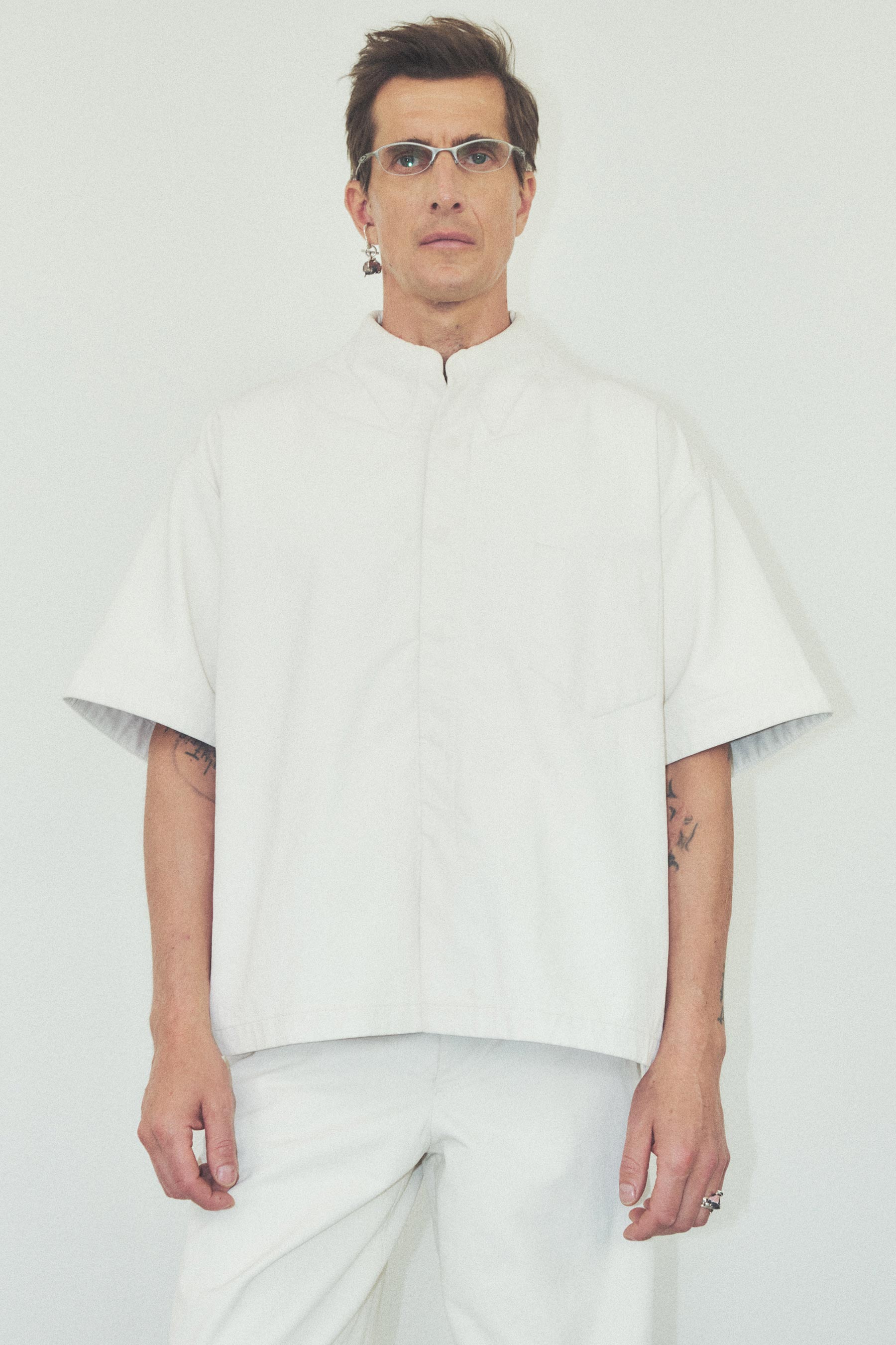 White Molded Bold Square Shirt