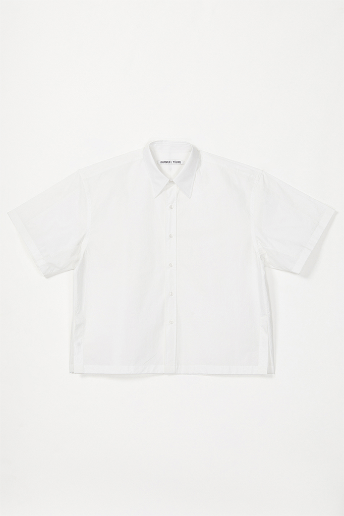 White Square Sleeves-holder Shirt