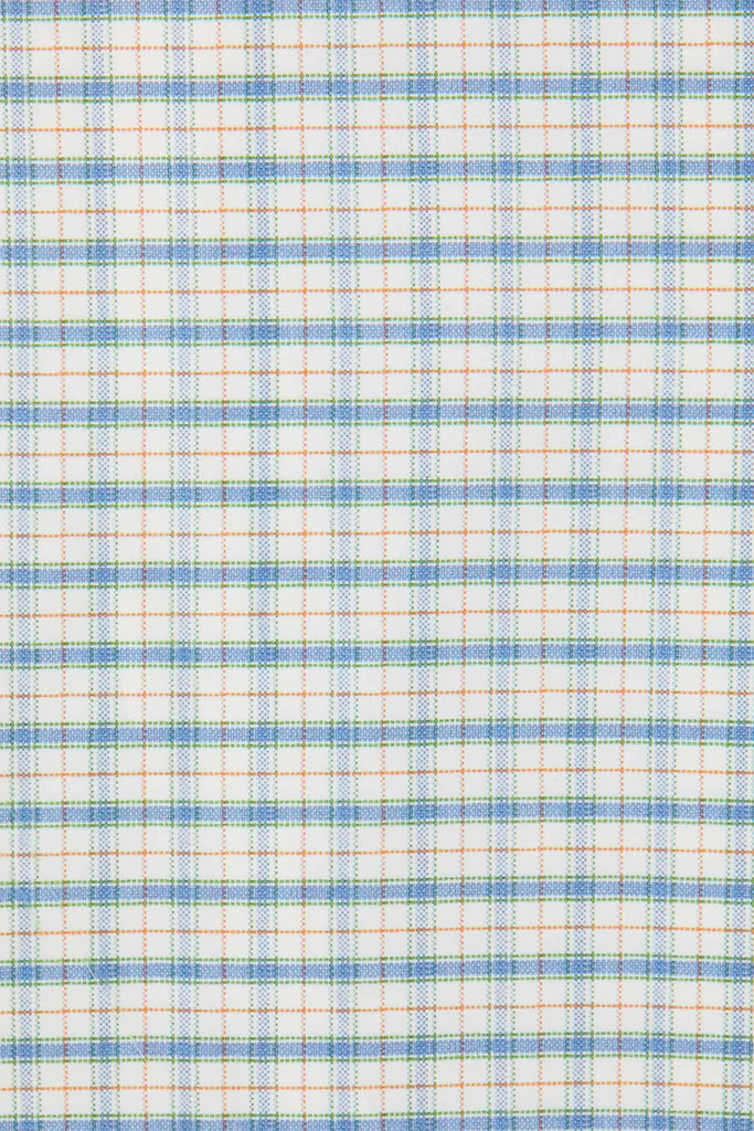 Blue Trapezium Printed Check Short Sleeved Cropped Shirt