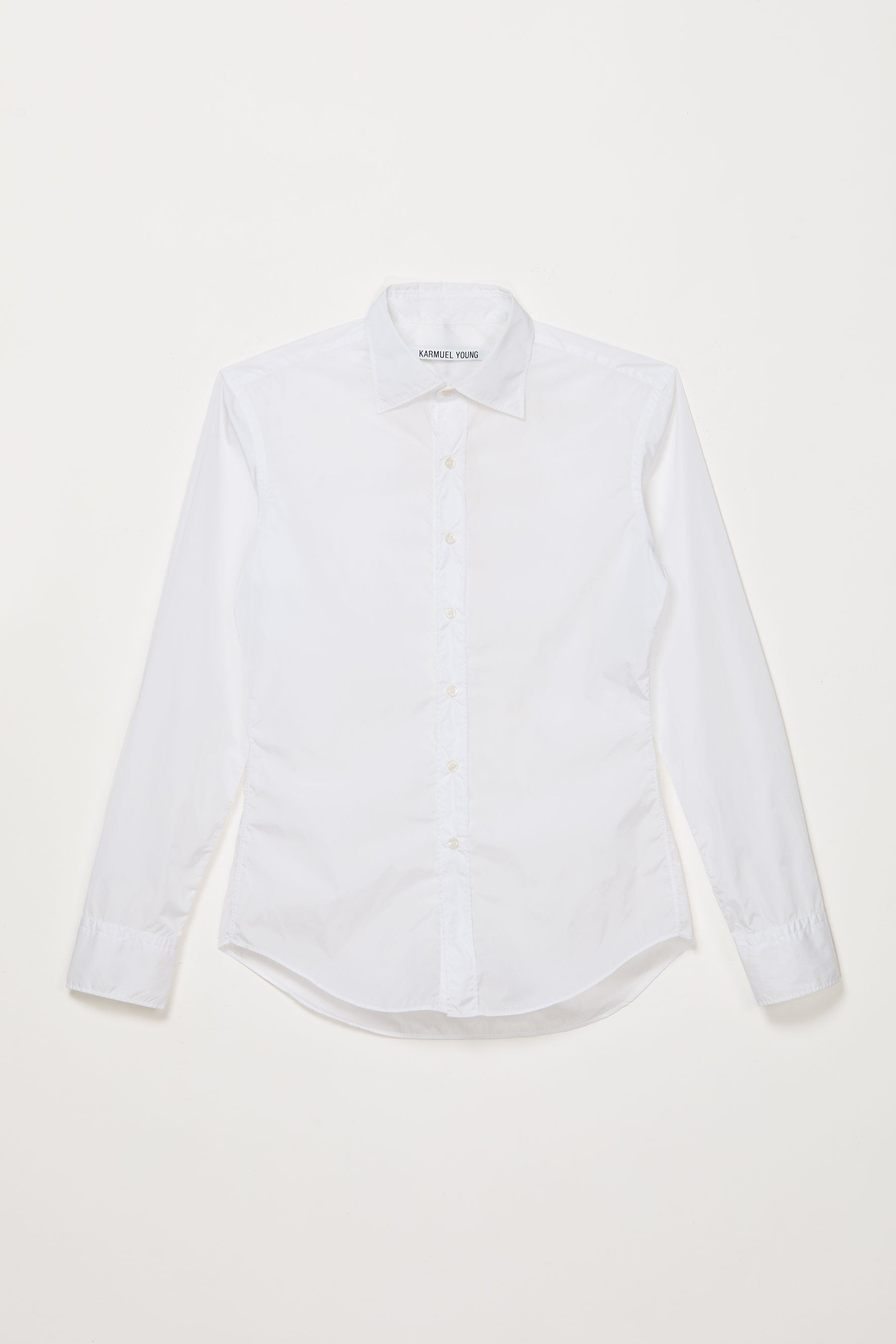 White Trapezium Nylon Dress Shirt