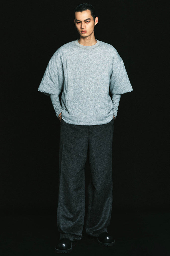 Grey Cotton Padded Cuboid T-shirt