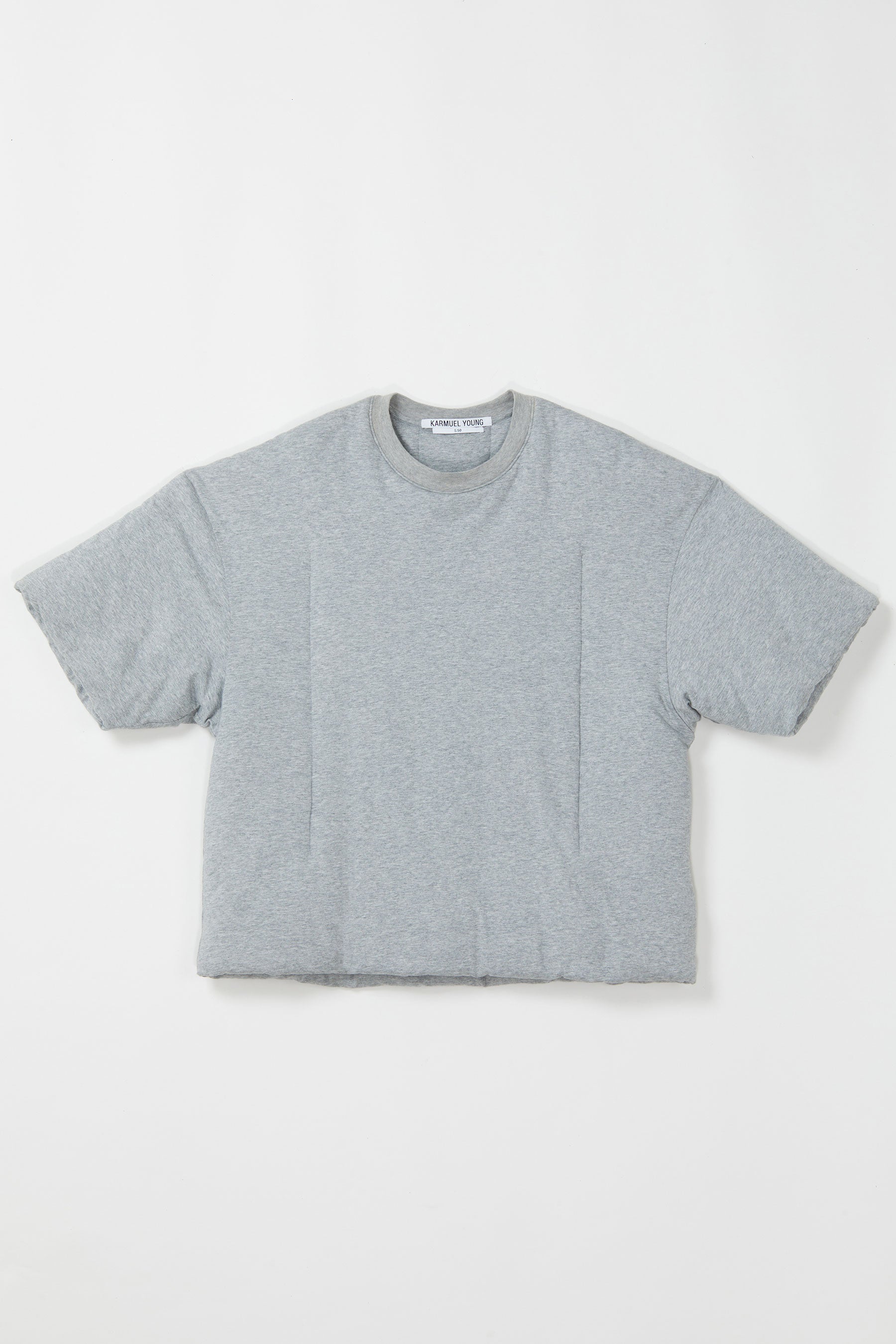 Grey Cotton Padded Cuboid T-shirt