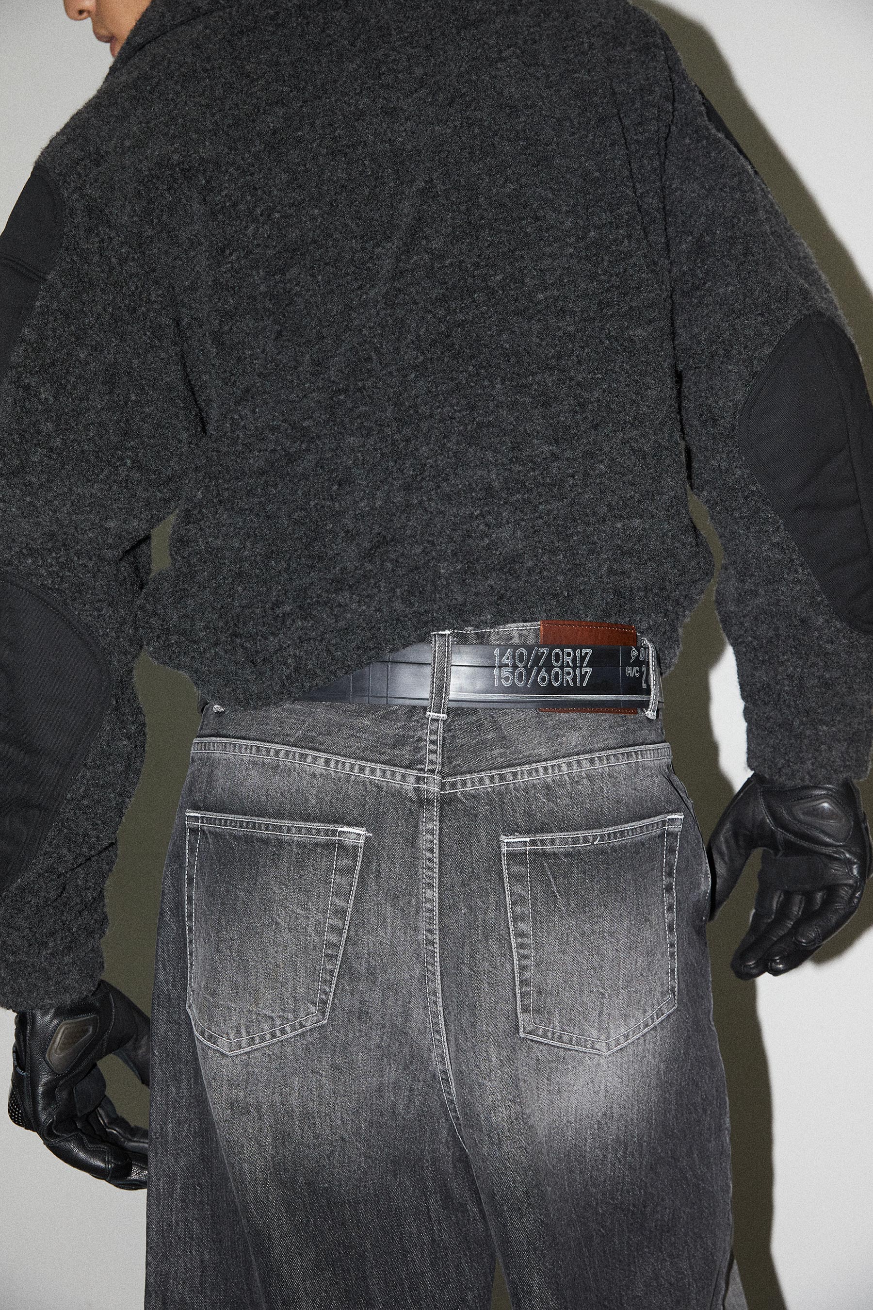 Black Strong Arm Furry Padded Zip Sweatshirt