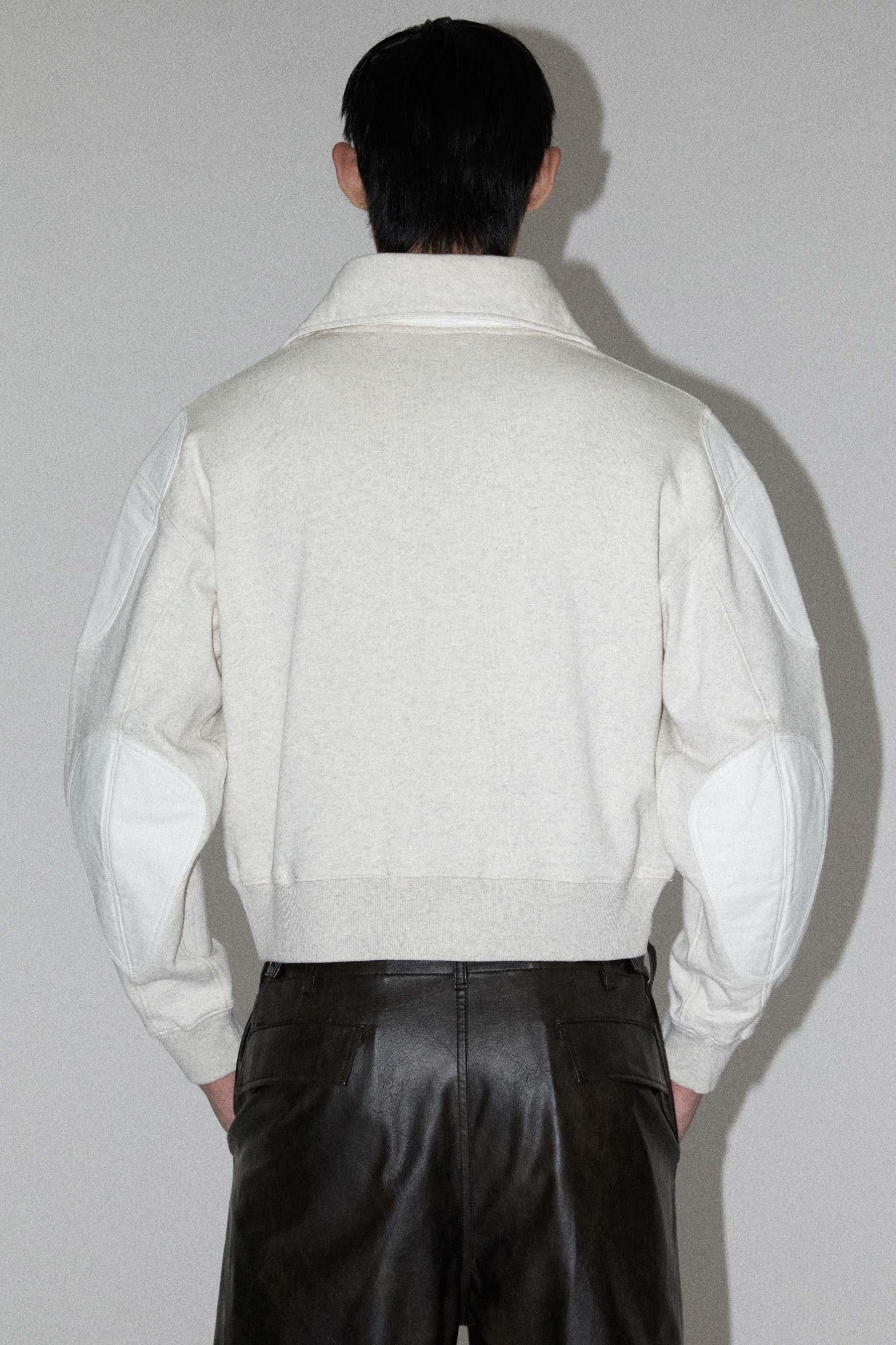Grey Strong Arm Padded Zip Sweater