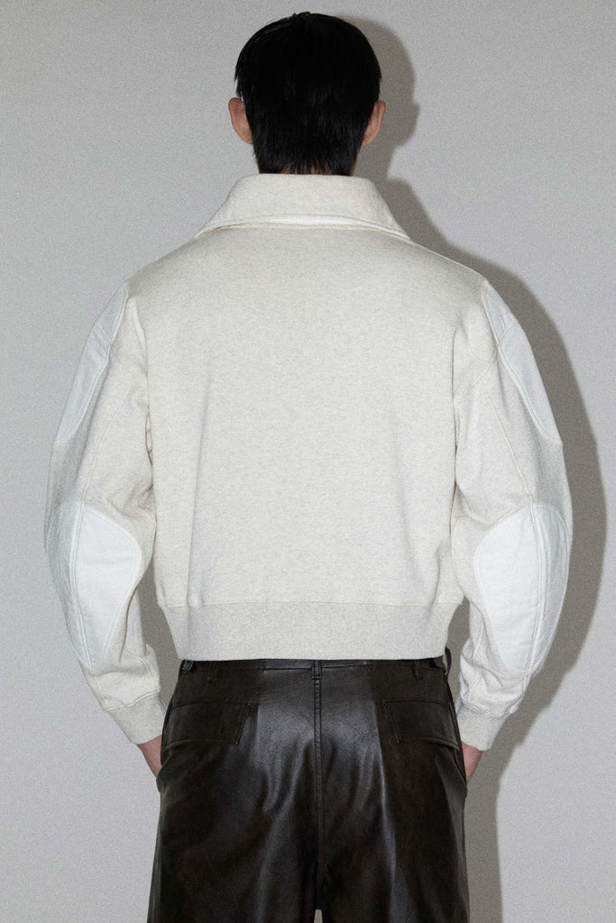 Grey Strong Arm Padded Zip Sweater