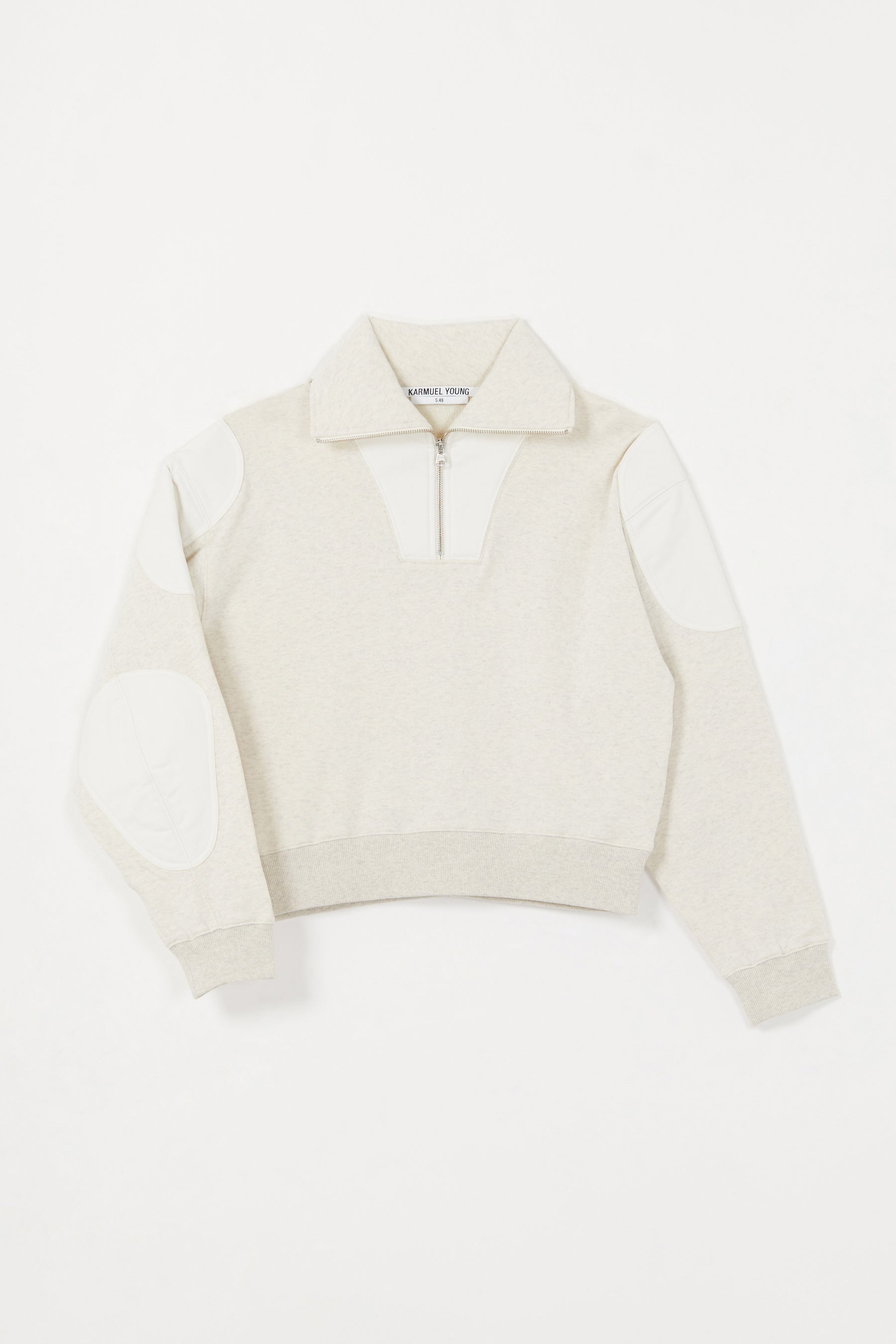 Grey Strong Arm Padded Zip Sweater