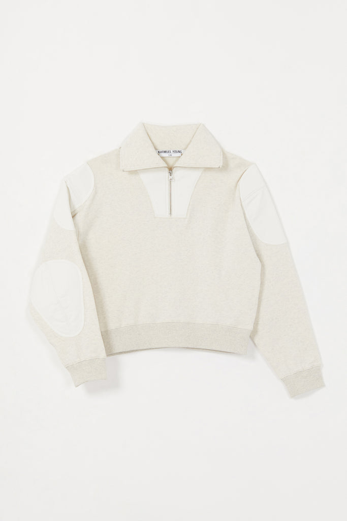 Grey Strong Arm Padded Zip Sweater