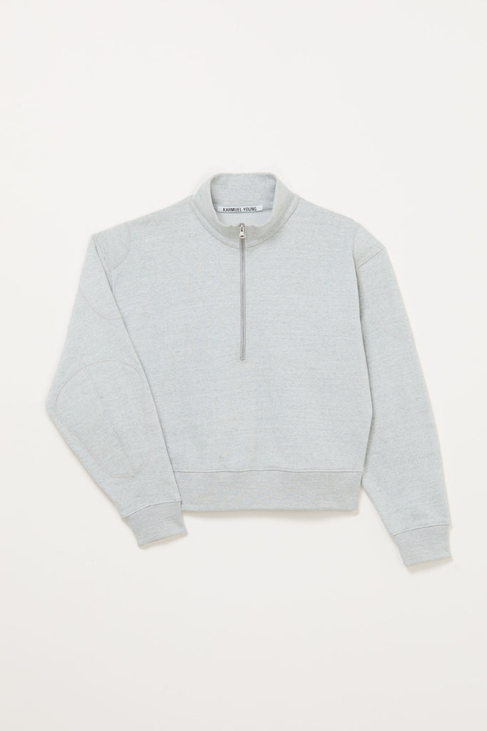 Light Grey Strong Arm Zip Neck Sweater