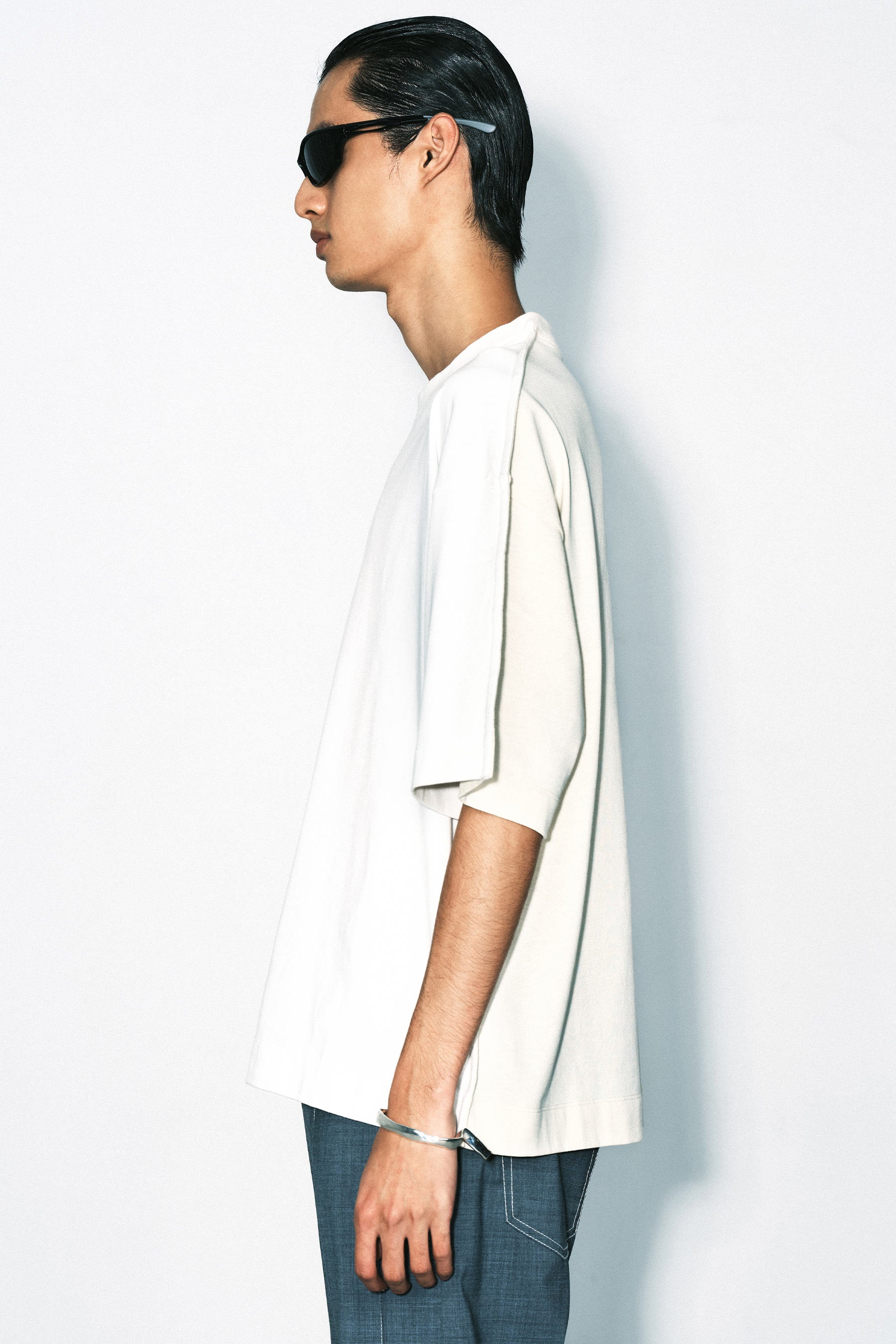 White Cotton Square XY-plane T-Shirt