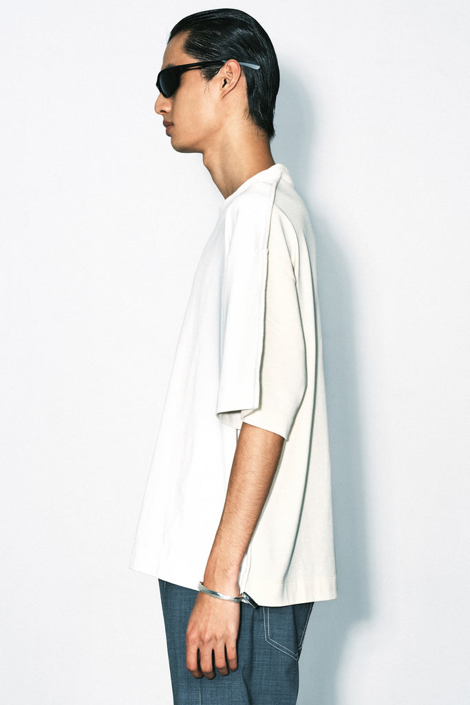 White Cotton Square XY-plane T-Shirt