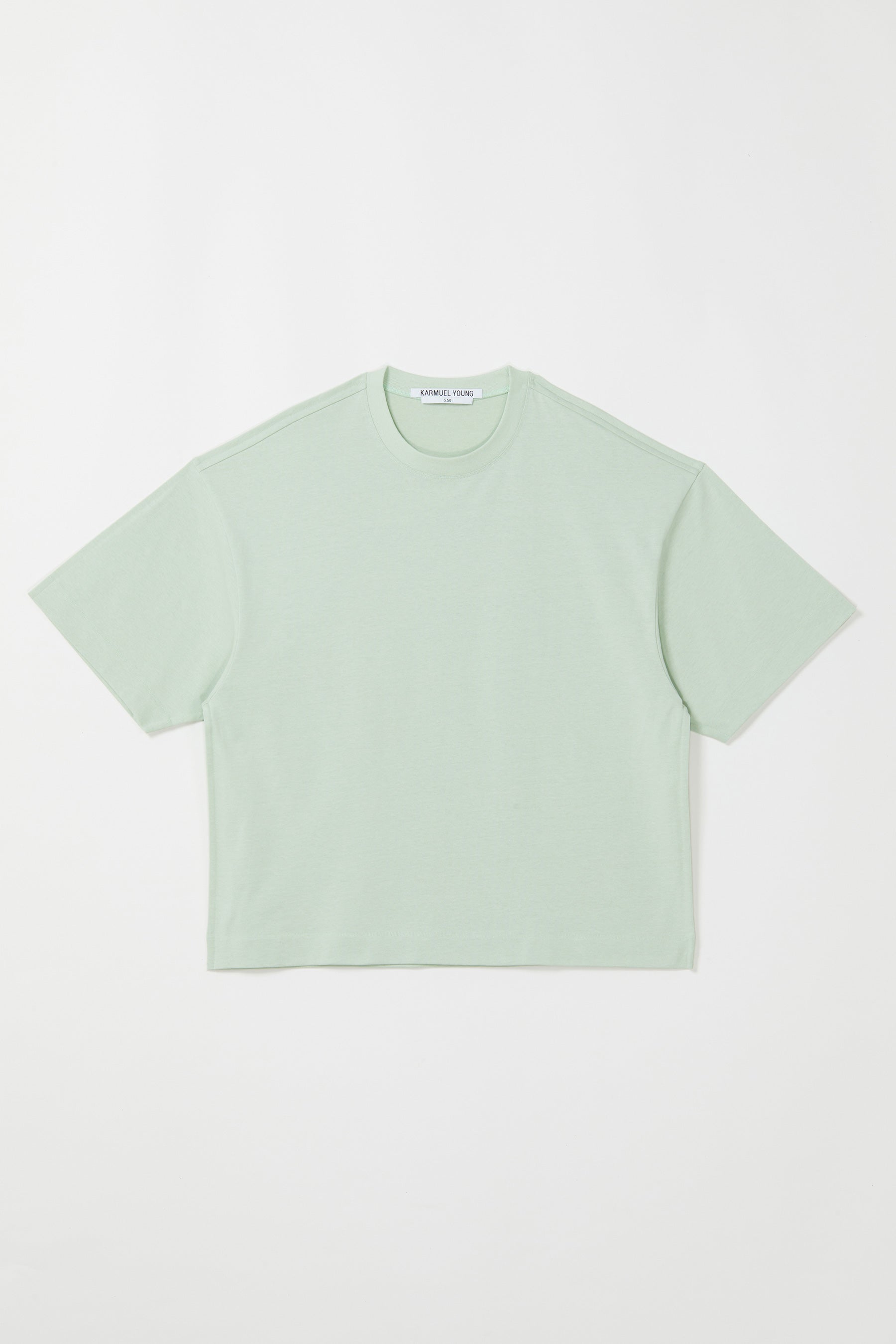 Light Green Cotton Square XY-plane T-Shirt