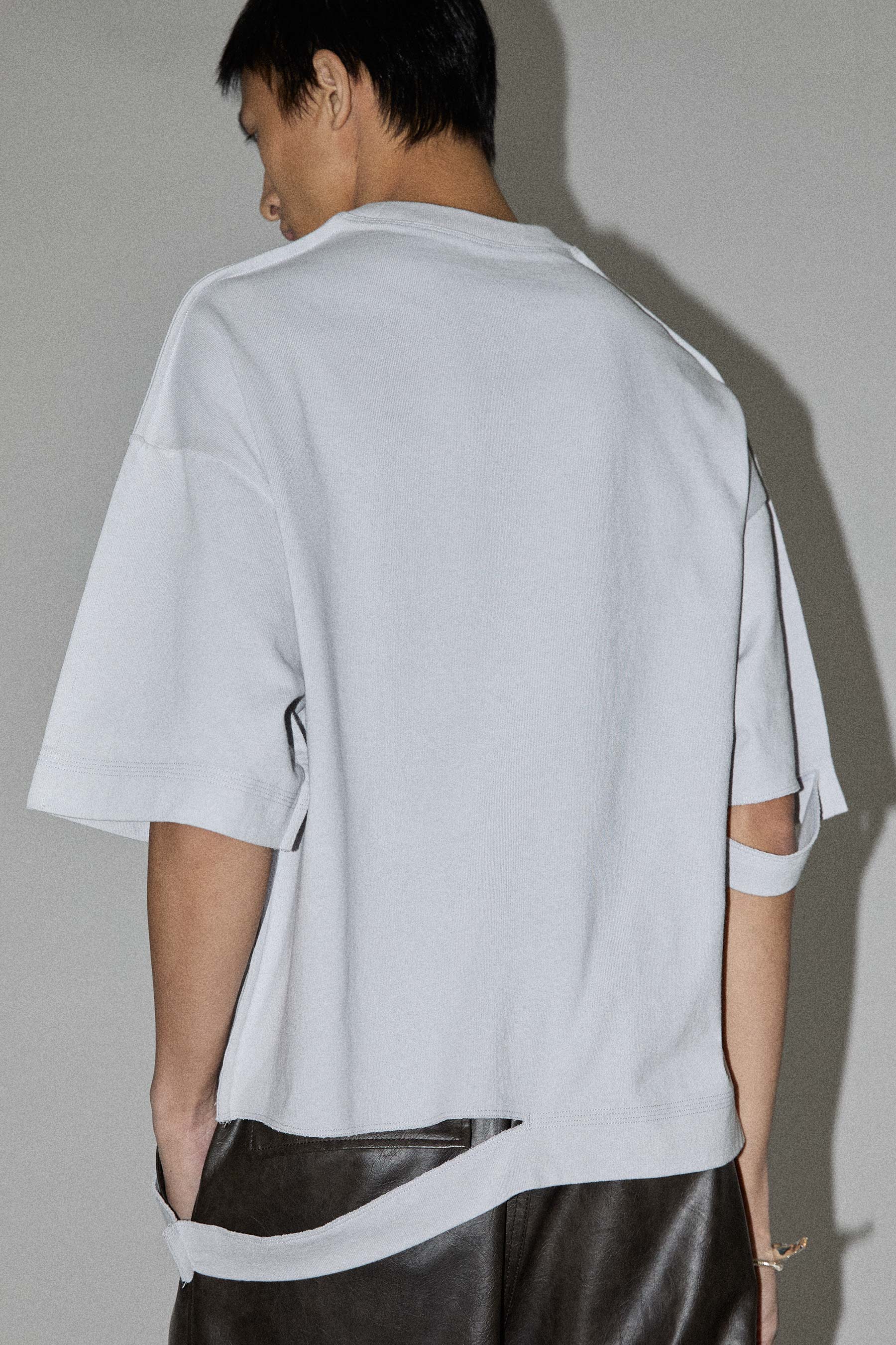 Grey Square XY-plane Cutout T-shirt
