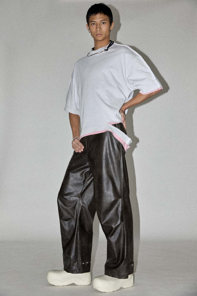 Grey Square XY-plane Cutout T-shirt