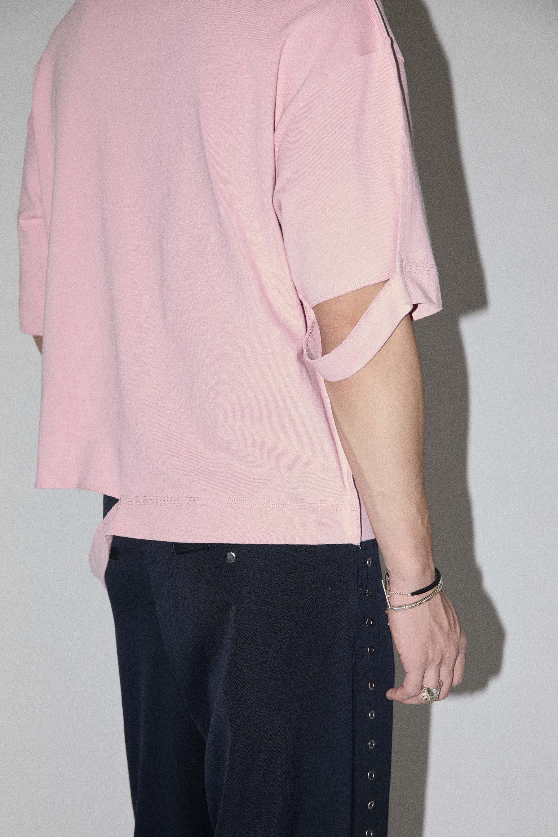 Pink Square XY-plane Cutout T-shirt