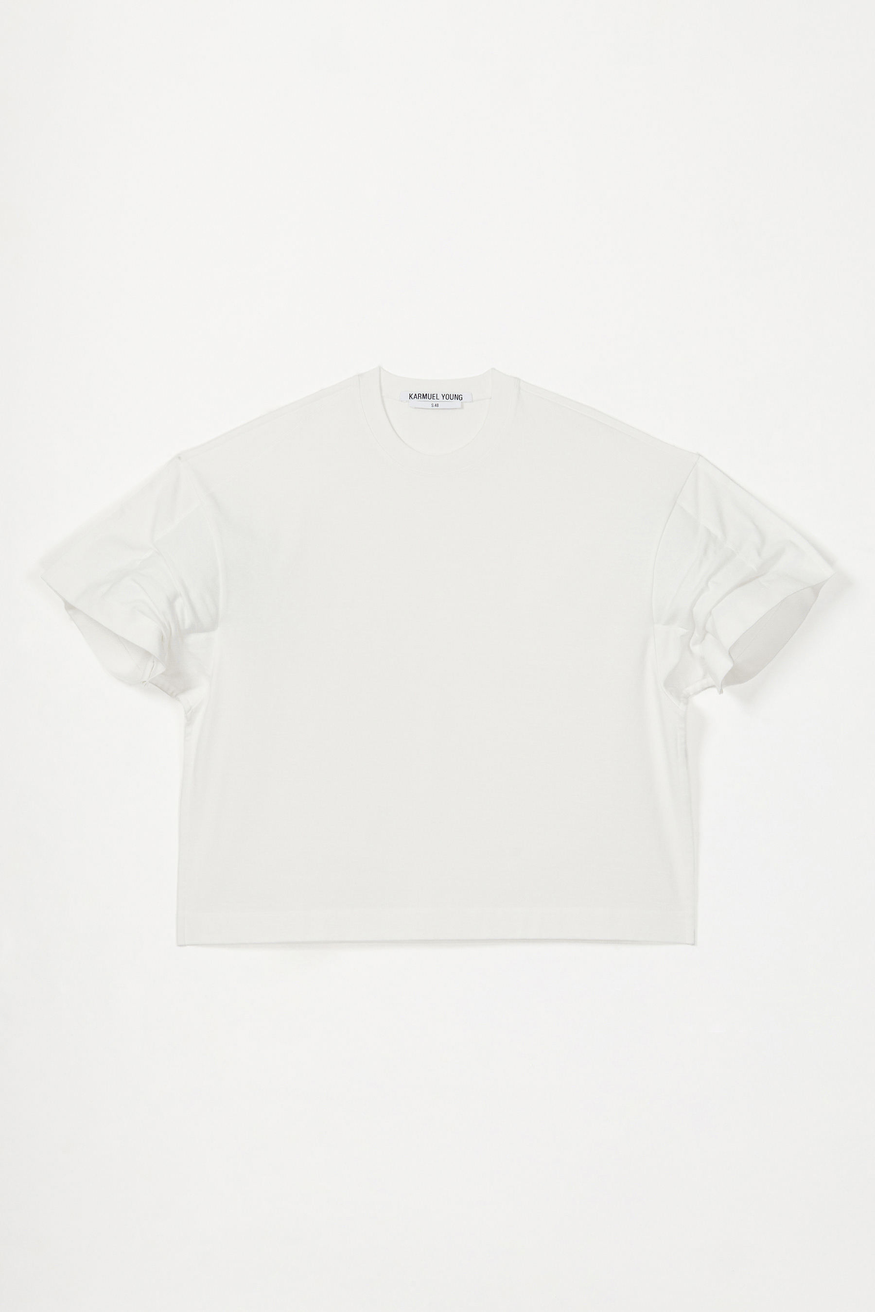 White Square XY-plane Sleeves-holder T-shirt