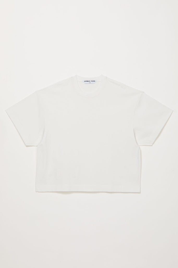 White Square XY-plane Belt T-shirt