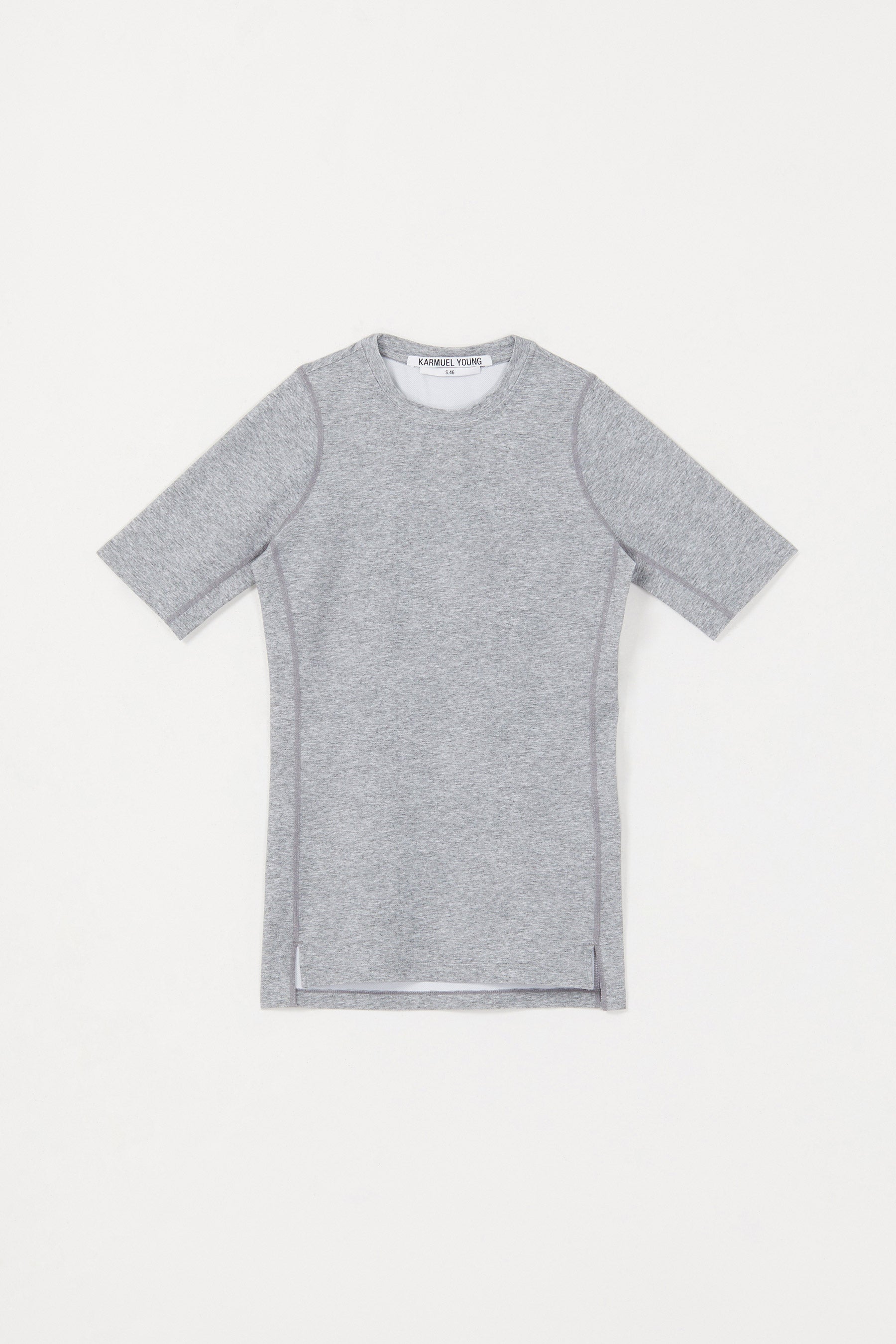Grey Second Skin Short-sleeves Body Tight