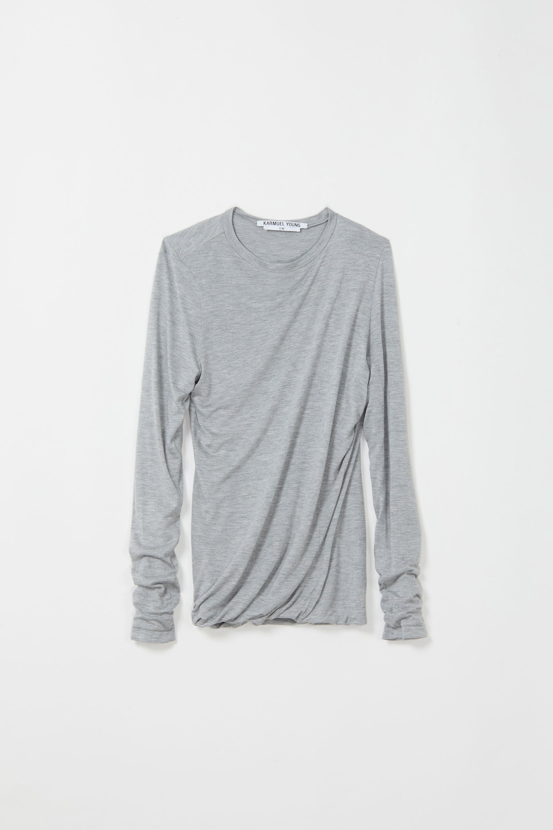 Grey Double Second Skin Twisted Long Sleeved Body Tight