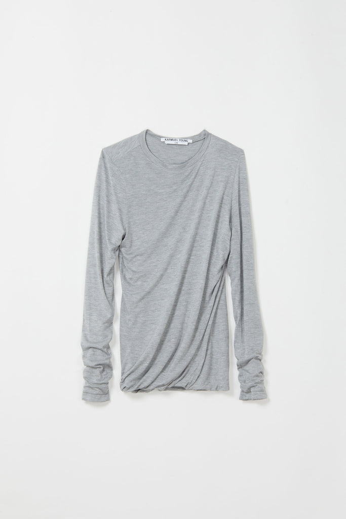 Grey Double Second Skin Twisted Long Sleeved Body Tight