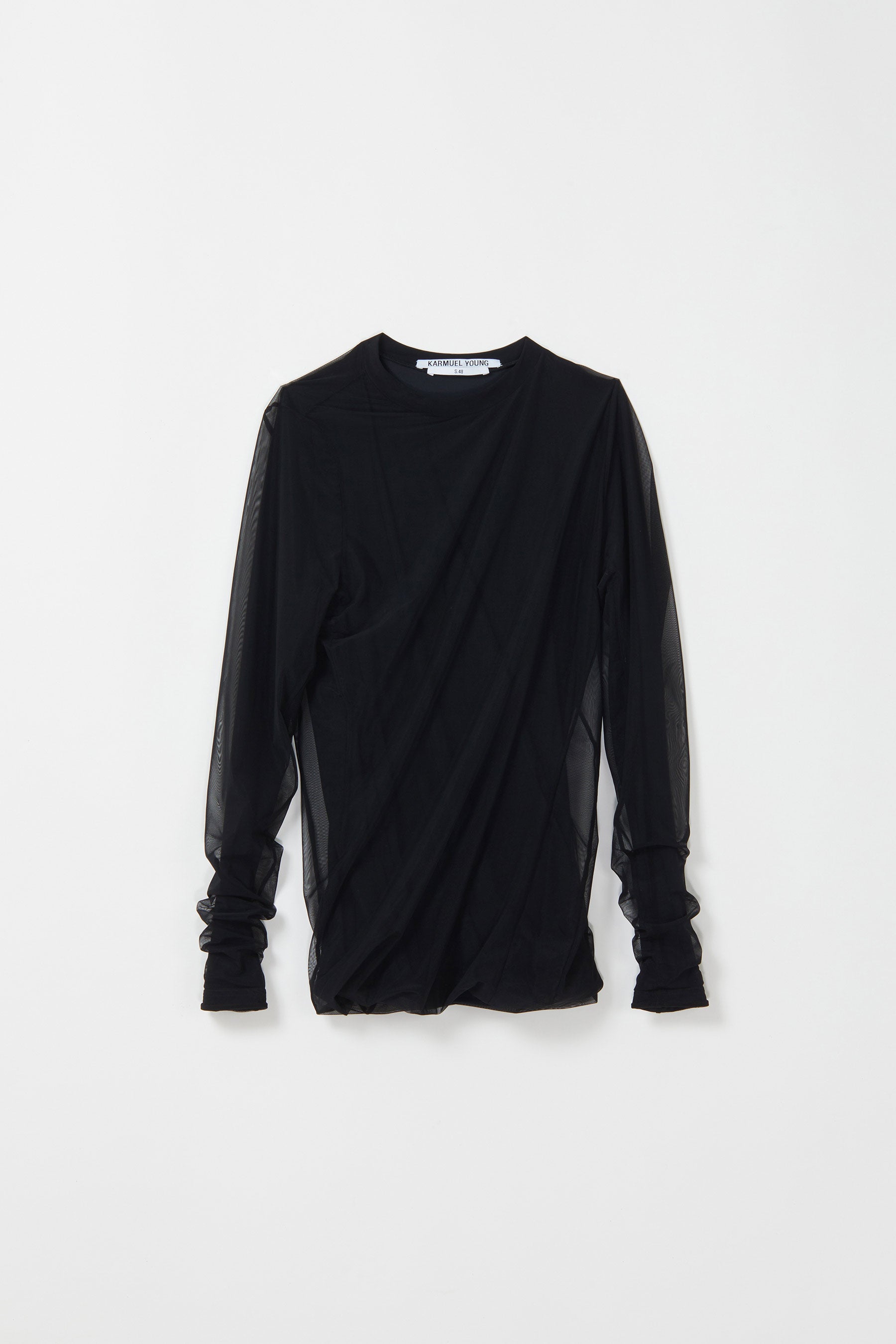Black Double Second Skin Twisted Long Sleeved Body Tight