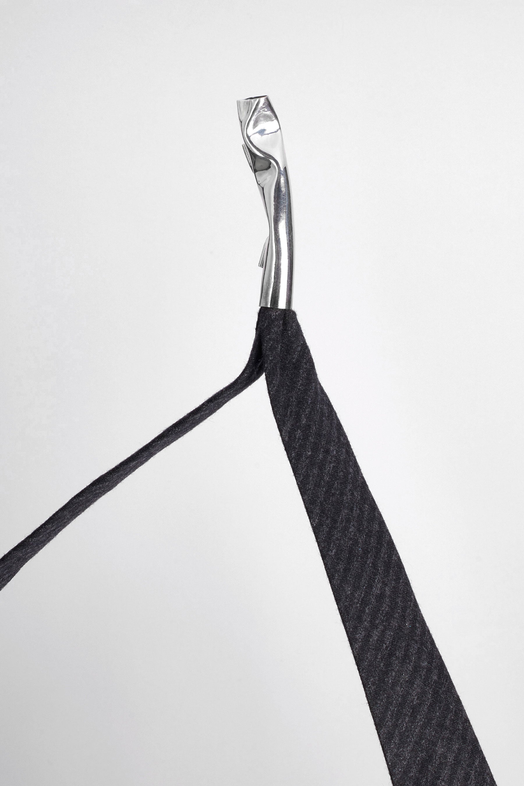 Silver Tube with Wool Stripe Tie