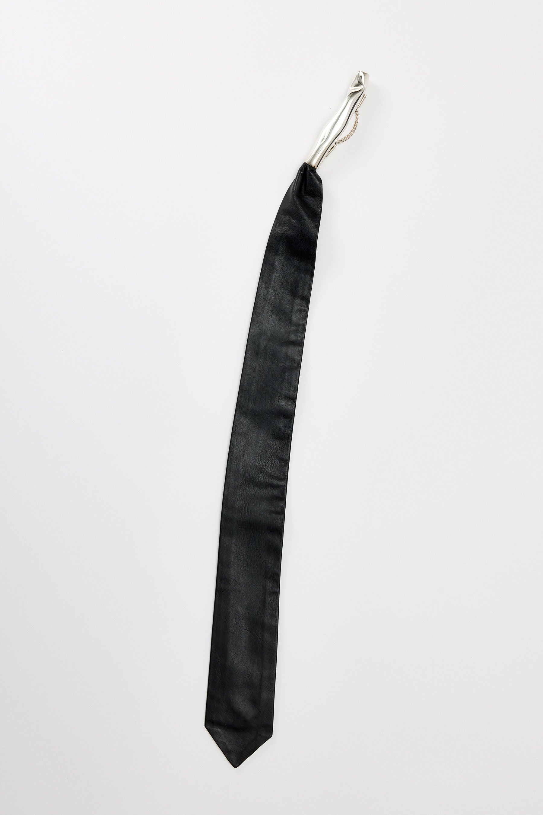 Silver Tube with Calf Leather Tie