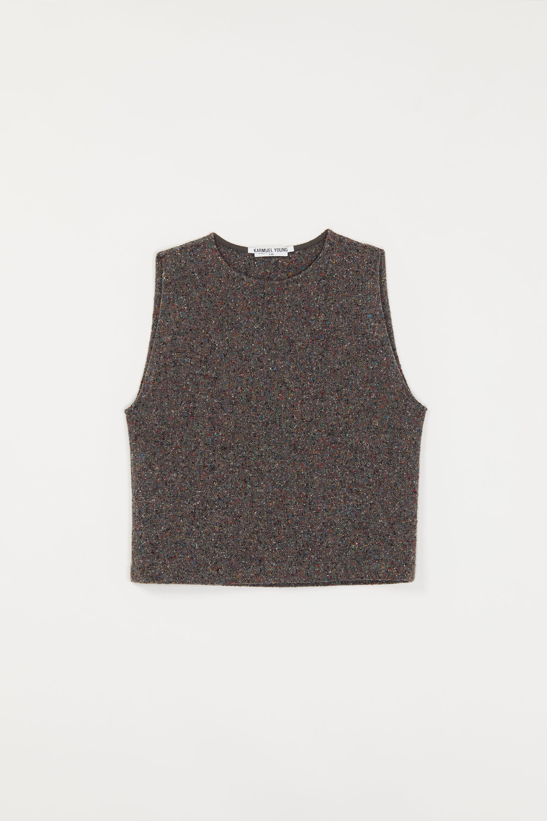 Mixed Color Wool Square Vest