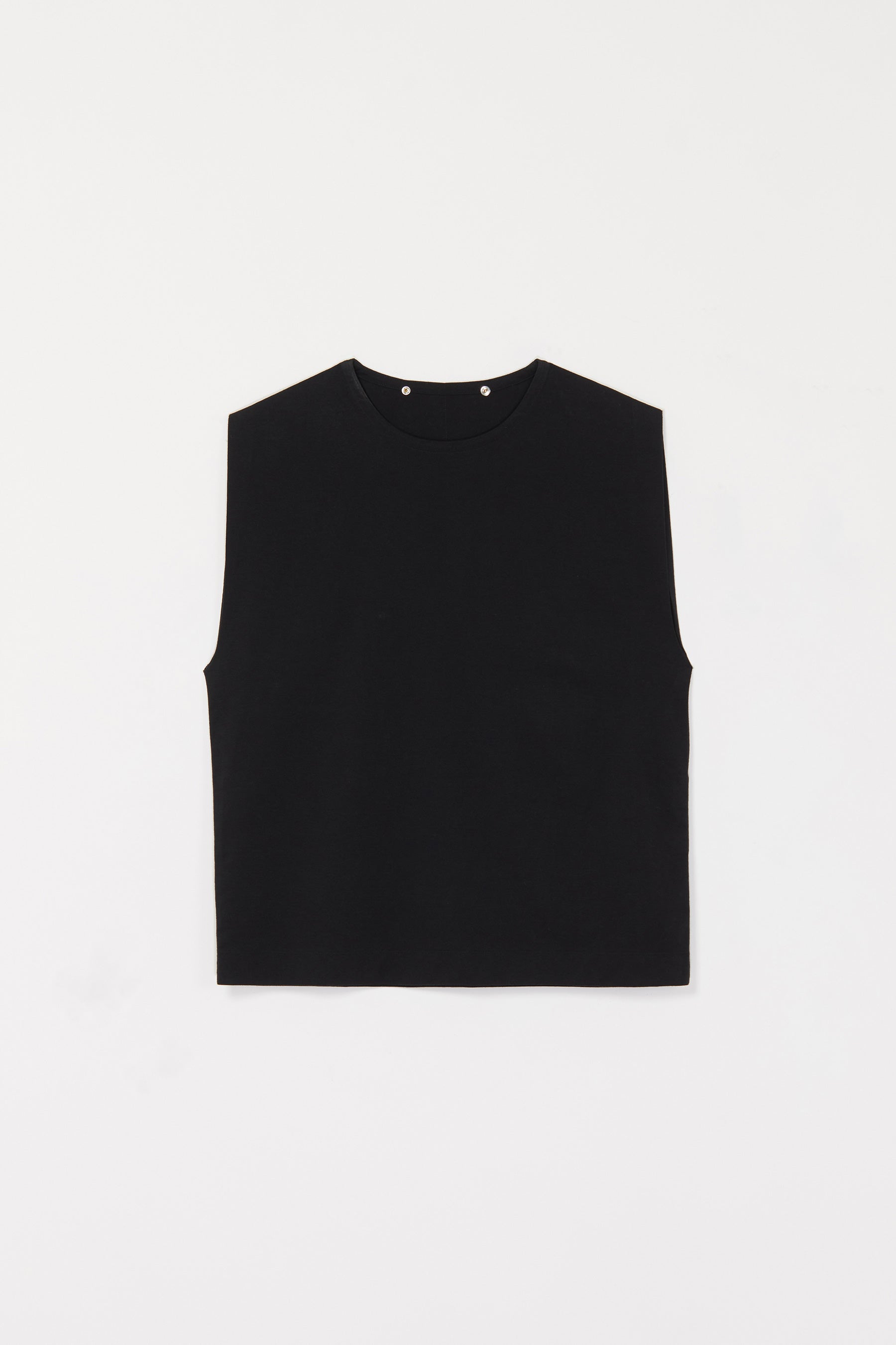 Black Square Tank Top with Adjustable Neckline