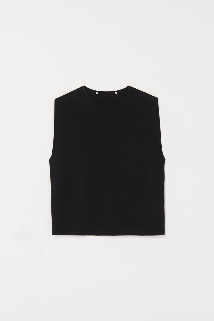 Black Square Tank Top with Adjustable Neckline