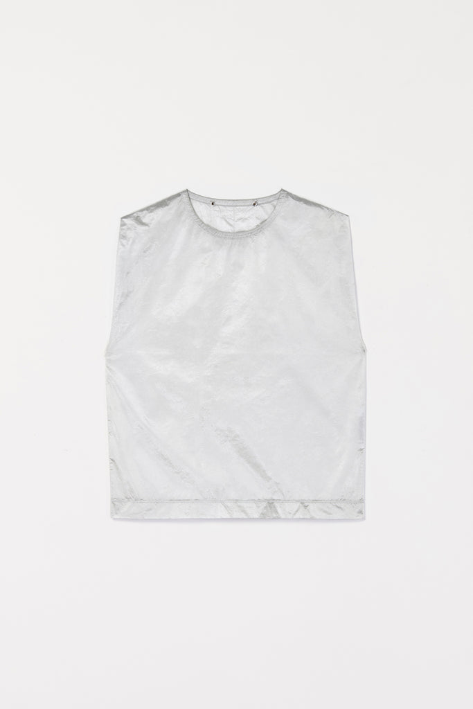 Silver Square Tank Top with Adjustable Neckline