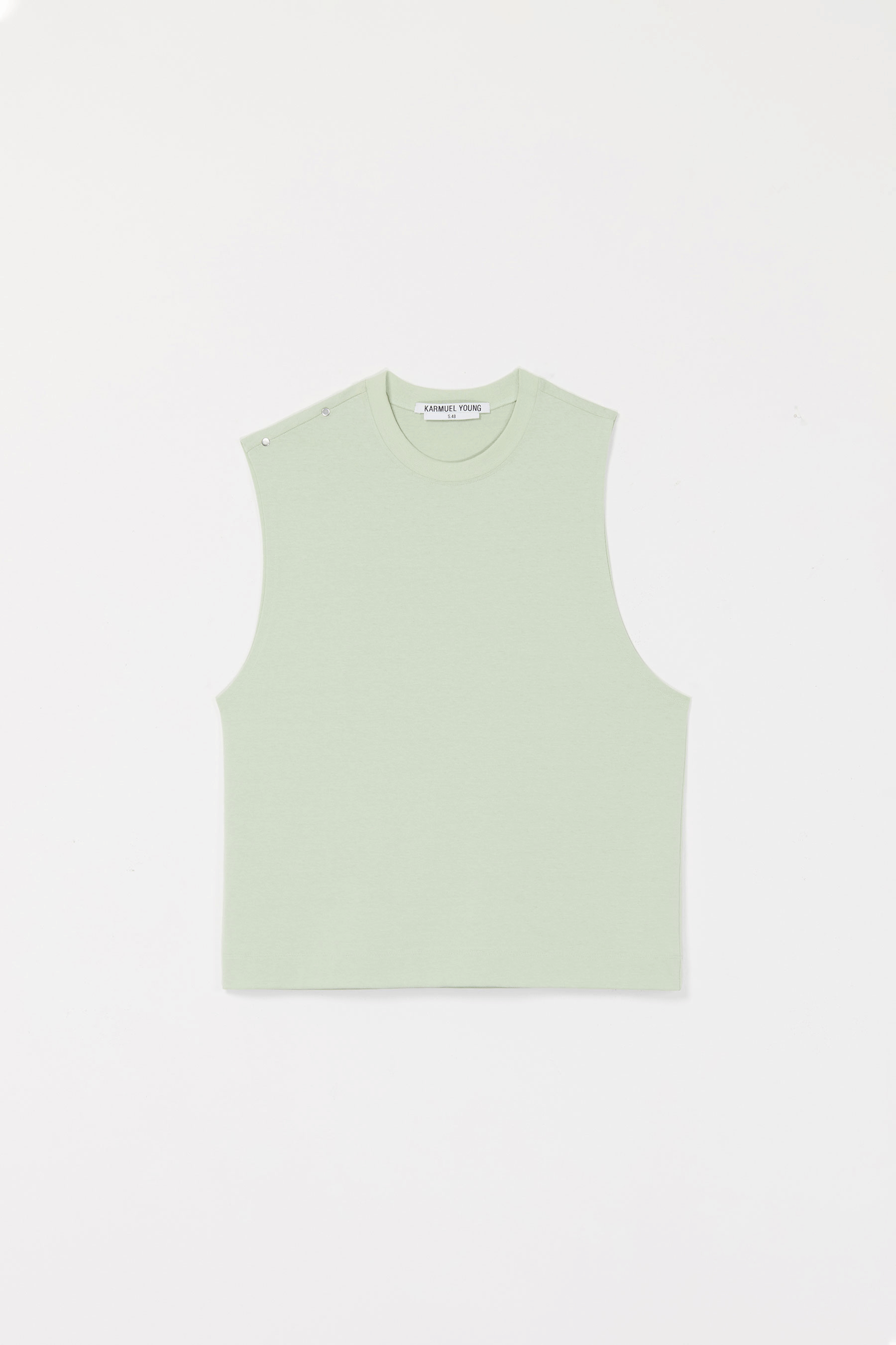 Green Asymmetric Tank Top with Adjustable Neckline