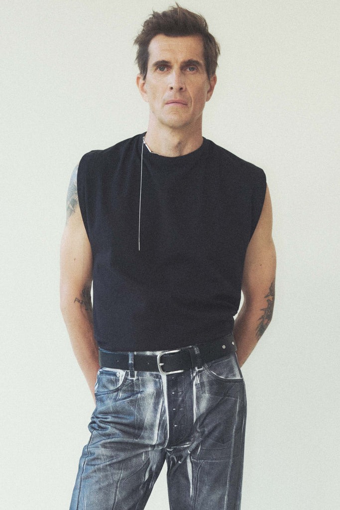 Black Square Tank Top with Adjustable Neckline