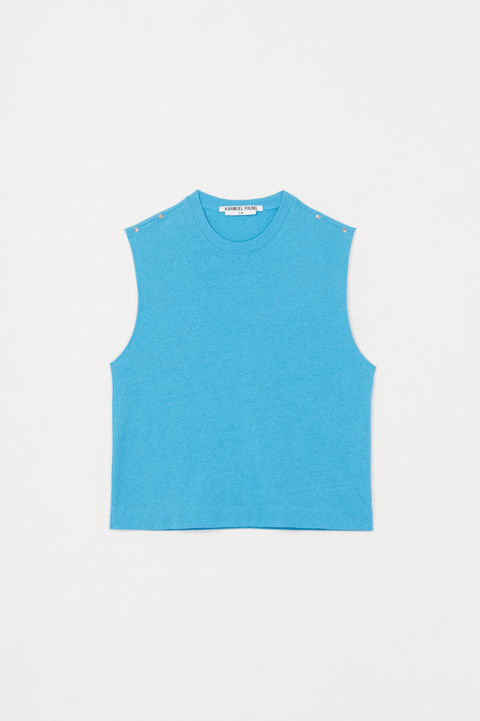 Blue Tank Top with Adjustable Shoulder line