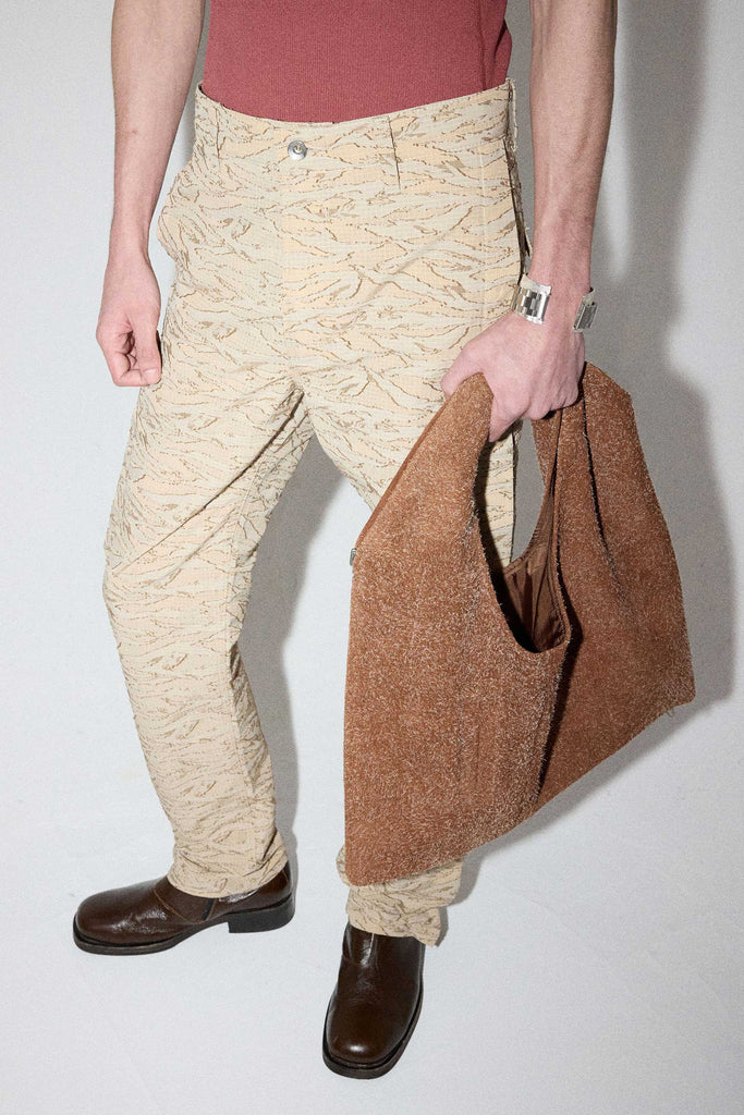 Brown Square Fury Suede Transform Bag Vest