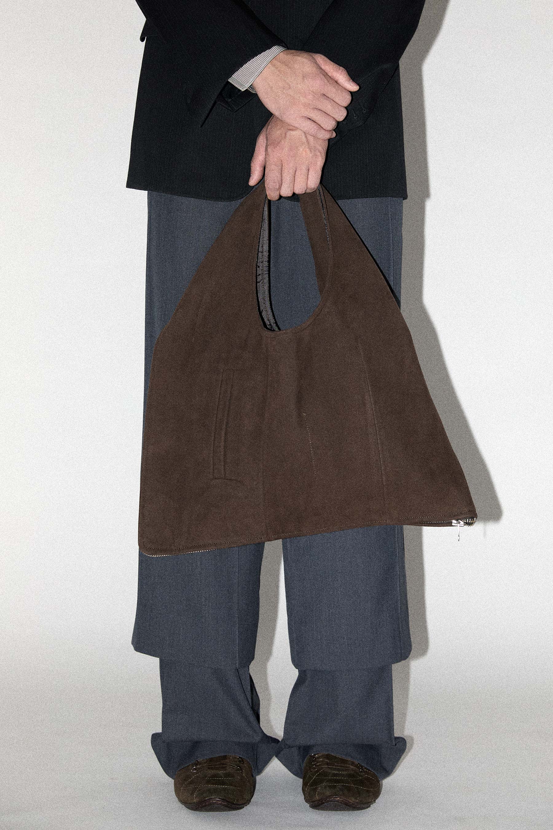 Dark Brown INNOVERA™ Biofabricated Suede Transform Bag Vest