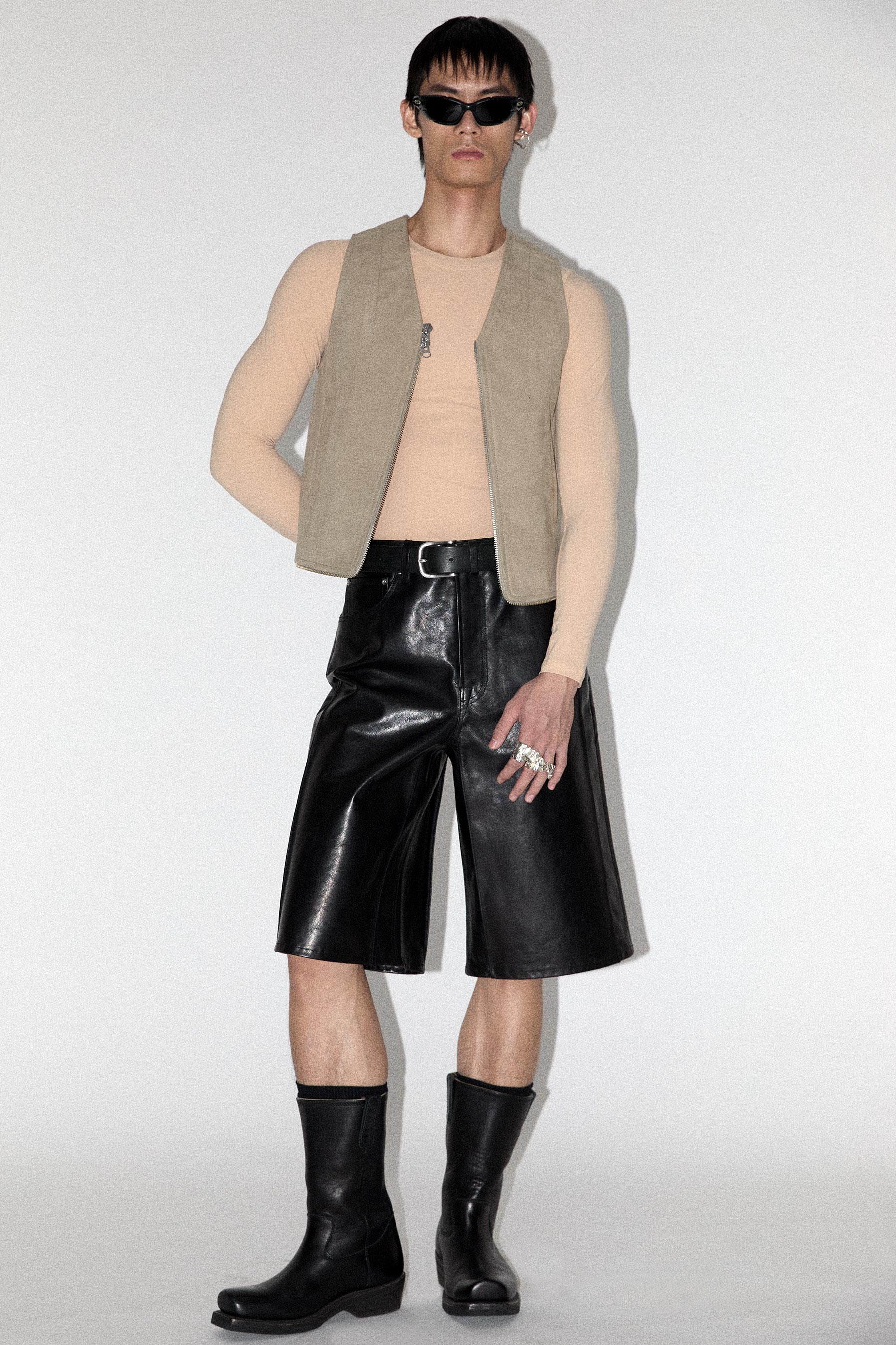 Beige INNOVERA™ Biofabricated Suede Transform Bag Vest