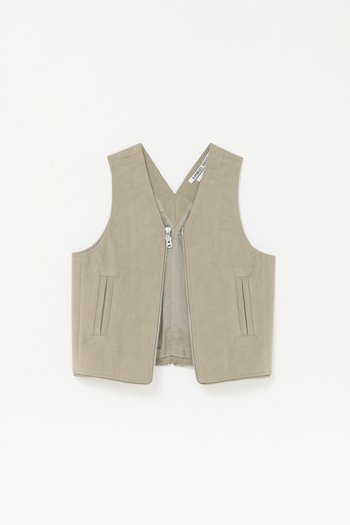 Beige INNOVERA™ Biofabricated Suede Transform Bag Vest