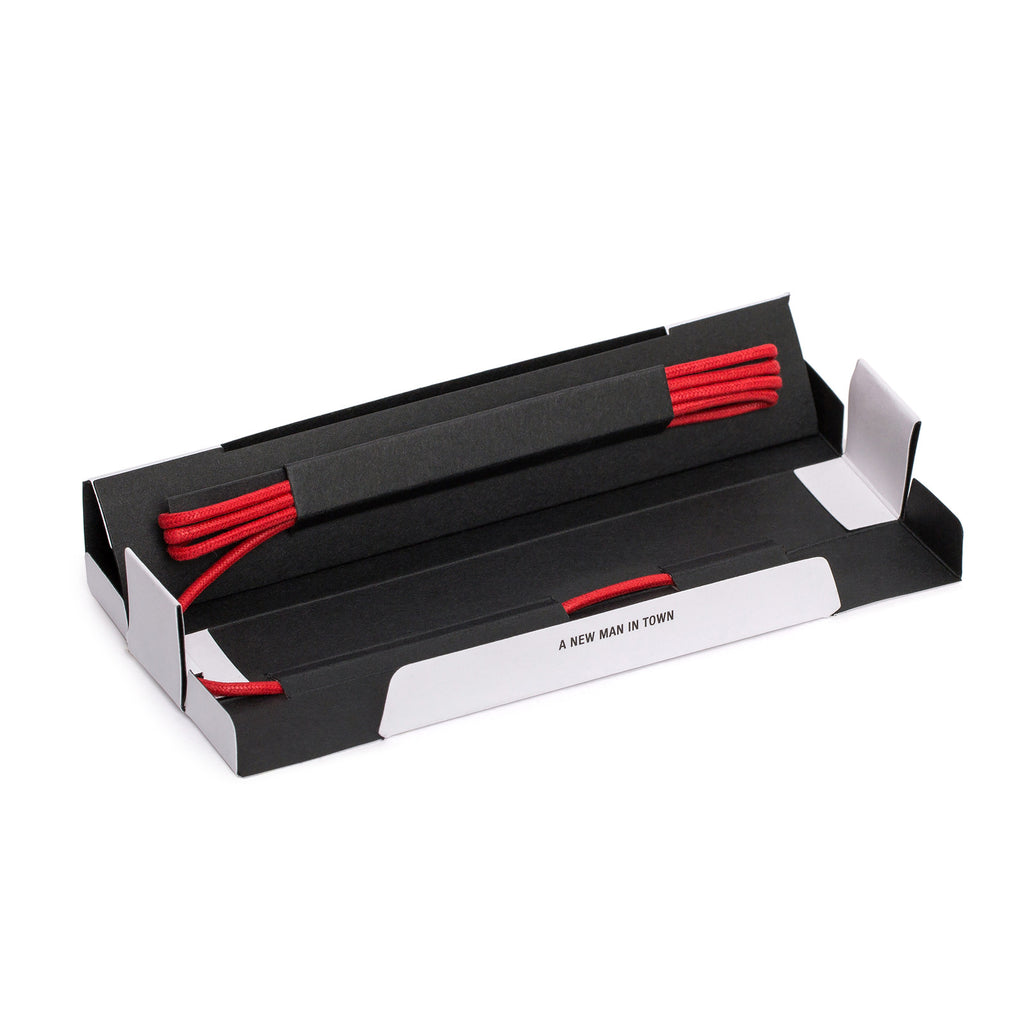 SL-810 <br/>Waxed Shoelaces in 810mm<br/>Red Plain Tubular Cord