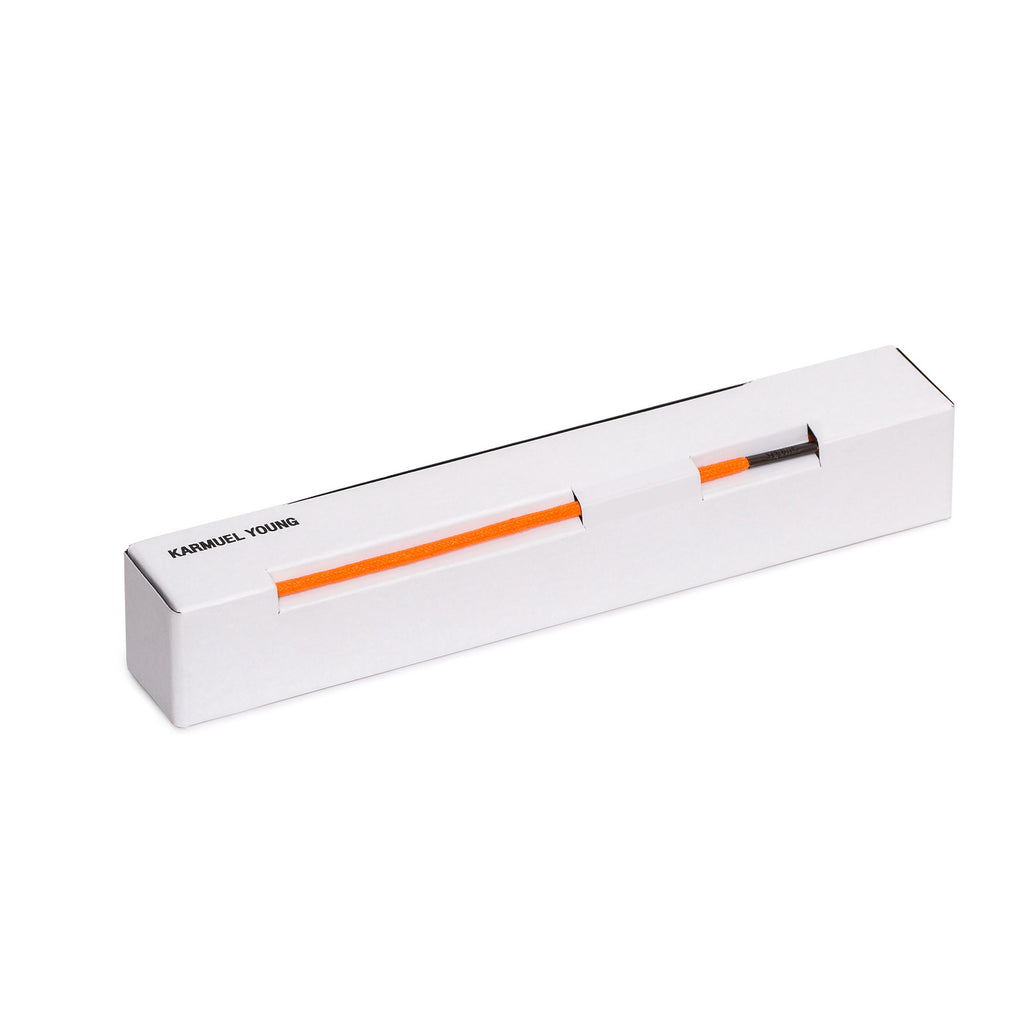SL-690 <br/>Waxed Shoelaces in 690mm<br/>Orange Plain Tubular Cord