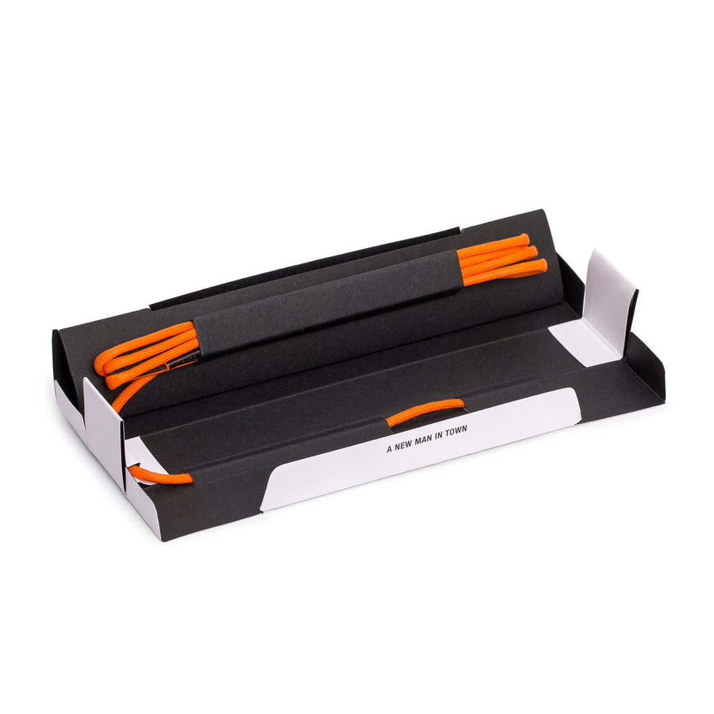 SL-690 <br/>Waxed Shoelaces in 690mm<br/>Orange Plain Tubular Cord
