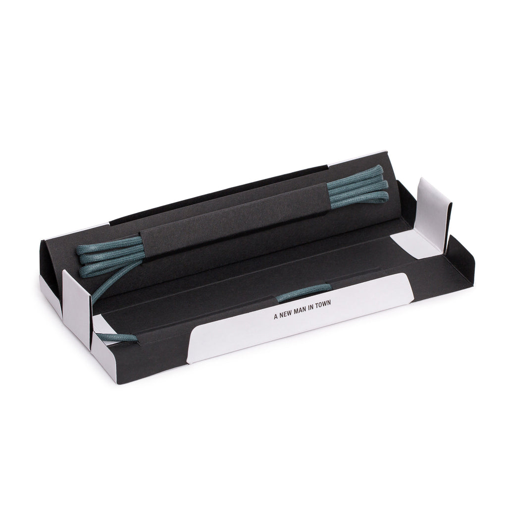 SL-690 <br/>Waxed Shoelaces in 690mm<br/>Green Plain Tubular Cord