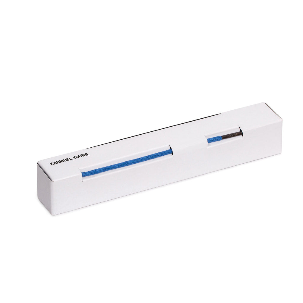 SL-690 <br/>Waxed Shoelaces in 690mm<br/>Blue Plain Tubular Cord