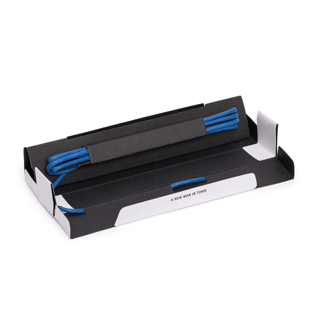 SL-690 <br/>Waxed Shoelaces in 690mm<br/>Blue Plain Tubular Cord
