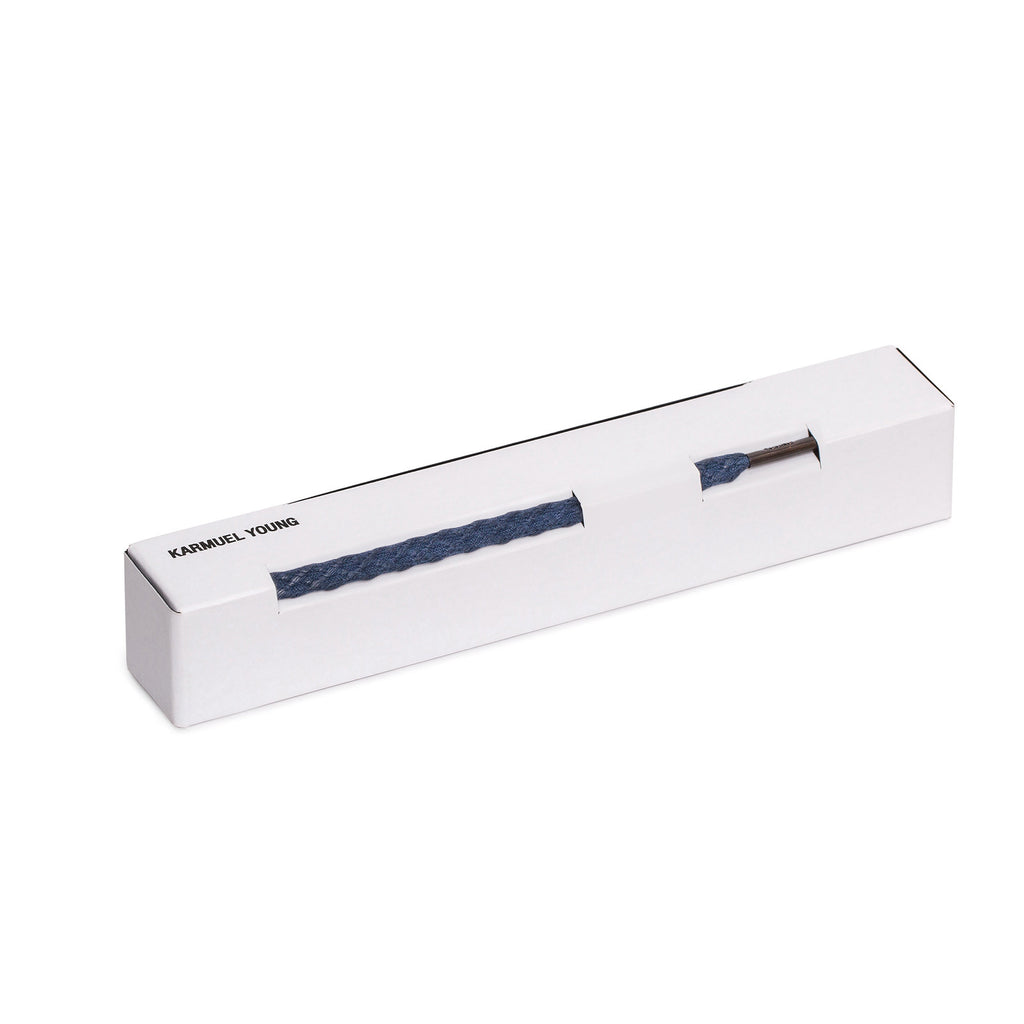 SL-810 <br/>Waxed Shoelaces in 810mm<br/>Navy Textured Flat Cord