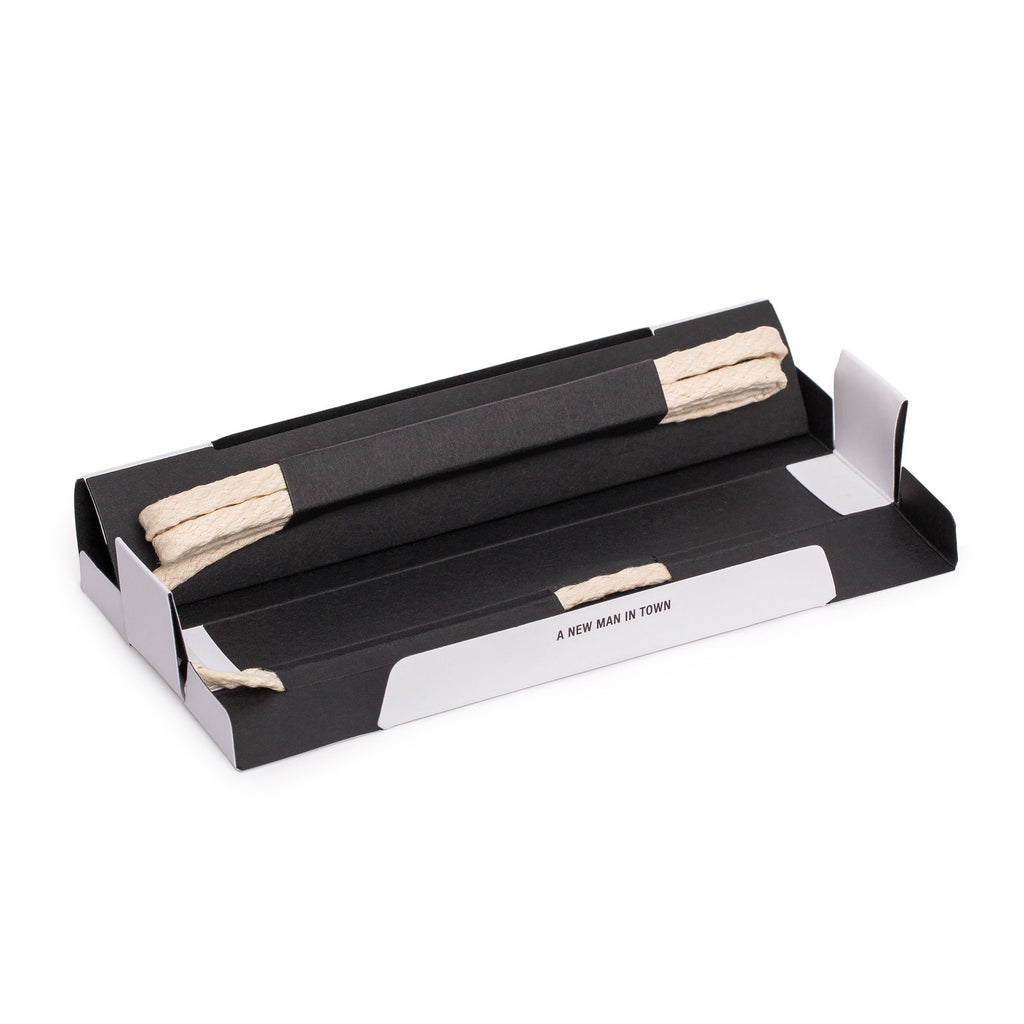 SL-810 <br/>Waxed Shoelaces in 810mm<br/>White Textured Flat Cord