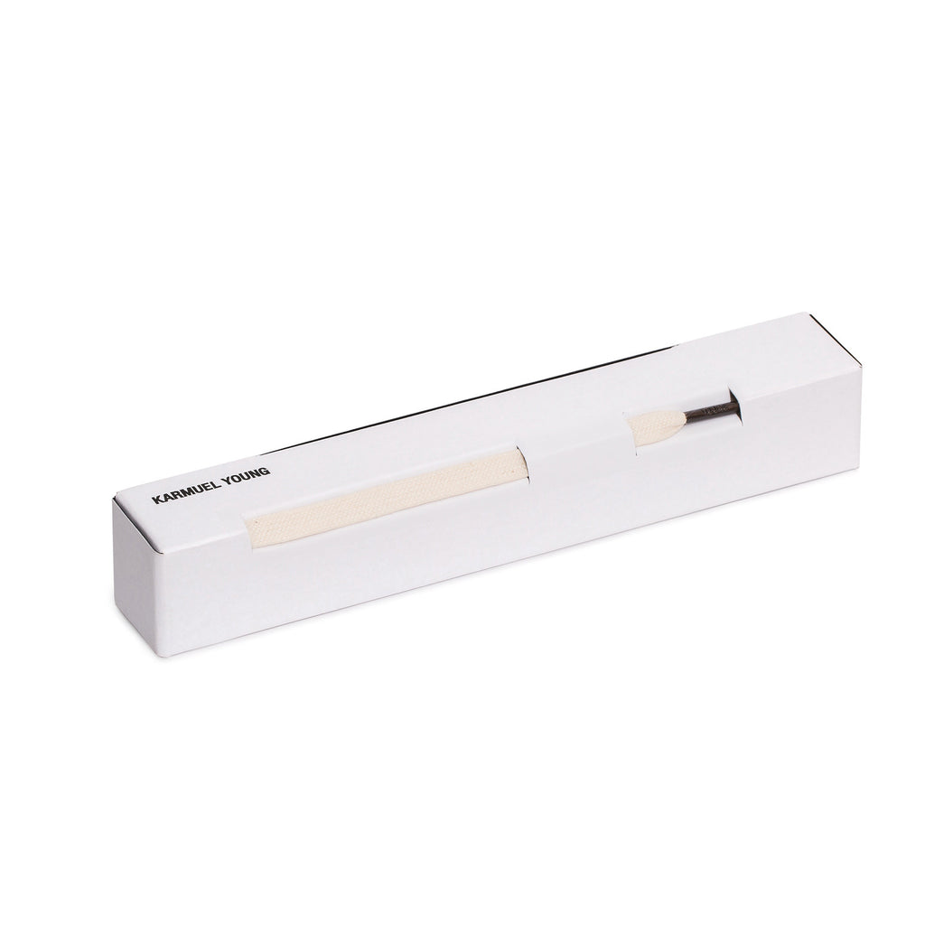 SL-810 <br/>Waxed Shoelaces in 810mm<br/>White Plain Flat Cord