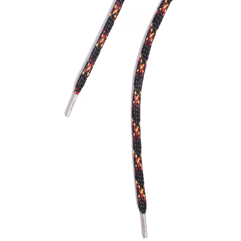 SL-810 <br>Waxed Shoelaces in 810mm<br>Black Check-pattern Flat Cord