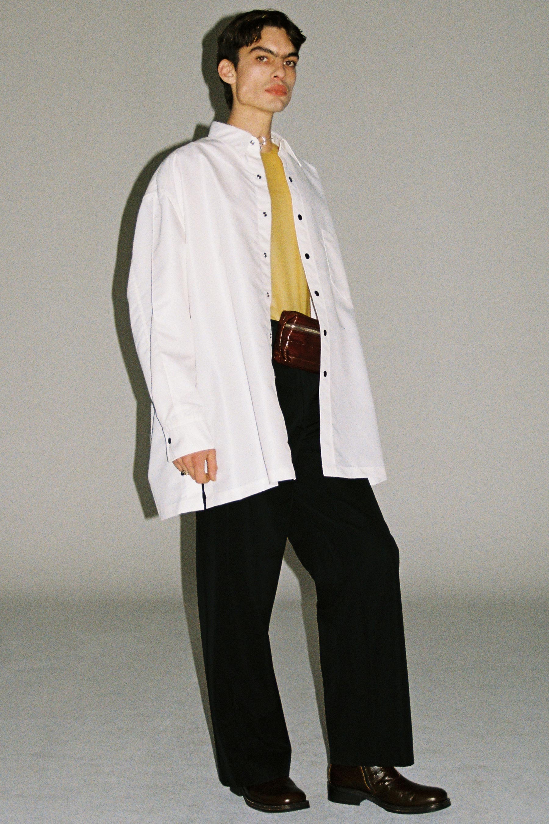 White Polyamide Strong Arm XY-plane Shirt Coat