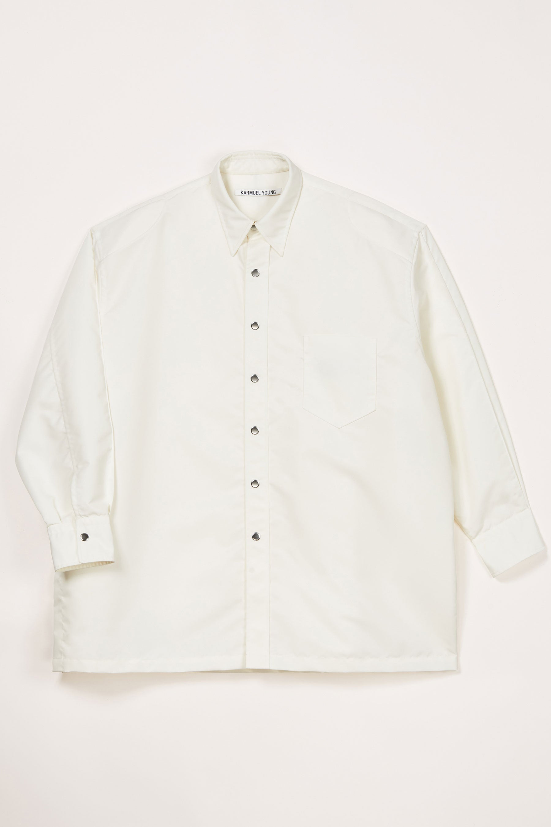 White Polyamide Strong Arm XY-plane Shirt Coat