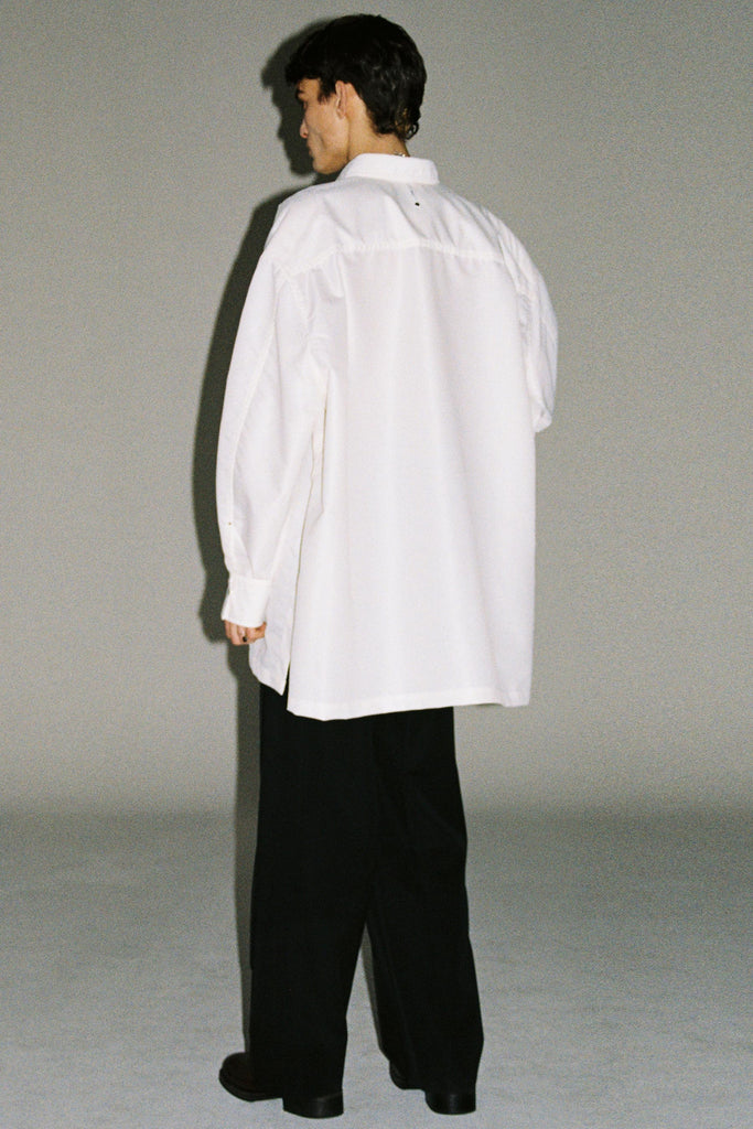 White Polyamide Strong Arm XY-plane Shirt Coat